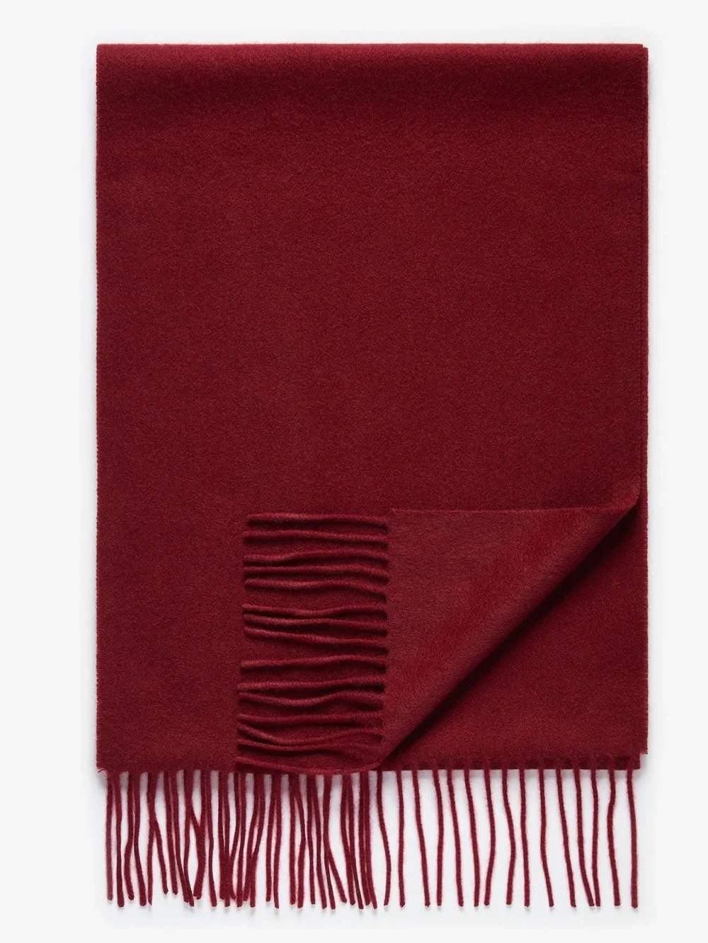Men’s Pure Cashmere Scarf Muffler in Wine Made in England